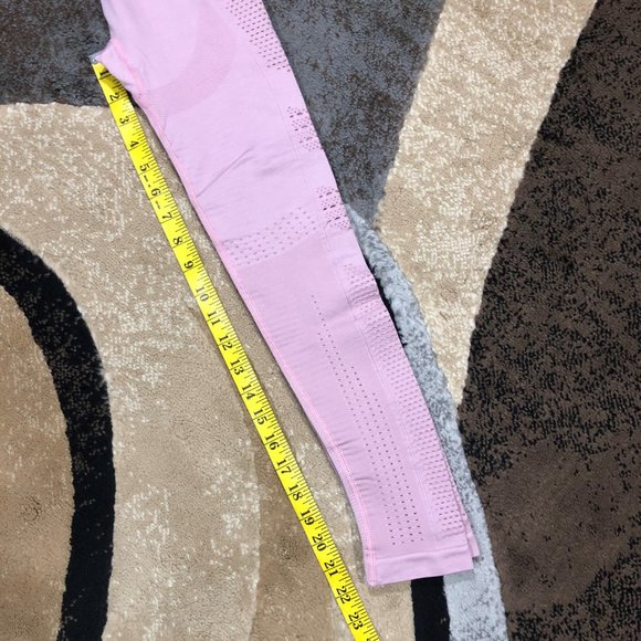 Women’s Pink High Waisted Seamless Leggings, Small - Picture 5 of 8